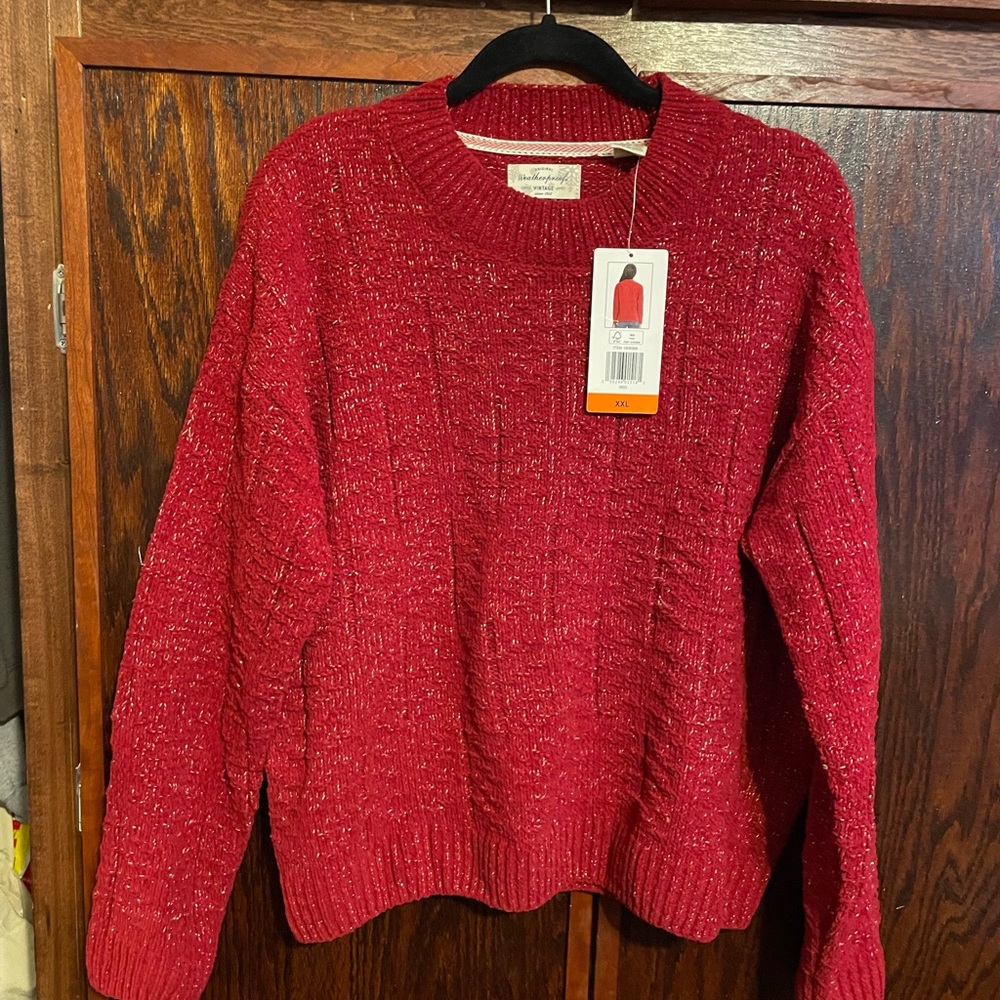 Original Weatherproof NWT Red glittery Sweater